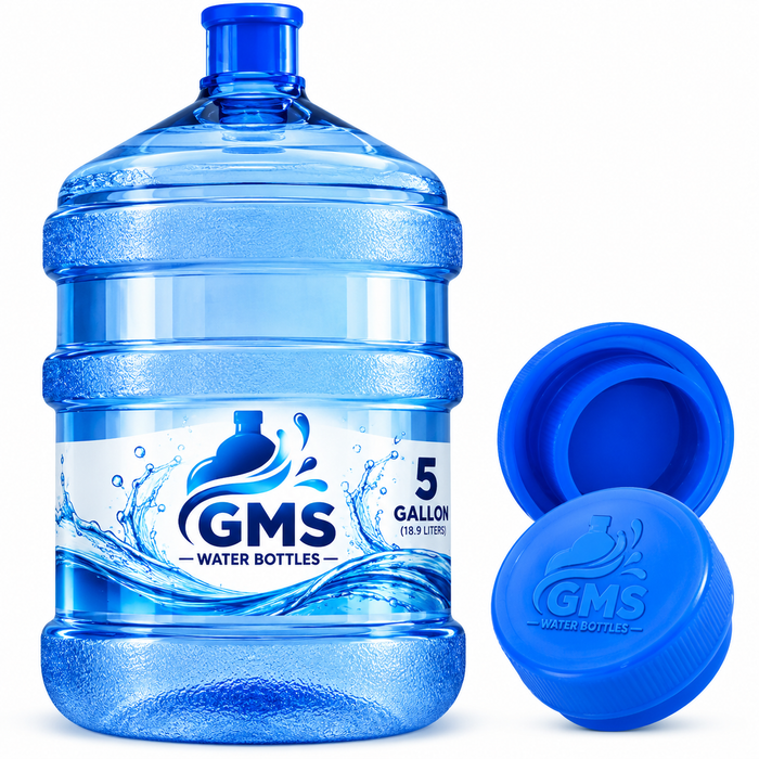 GMS Water Bottles BPA-Free 5 Gallon Water Jug with Reusable Cap