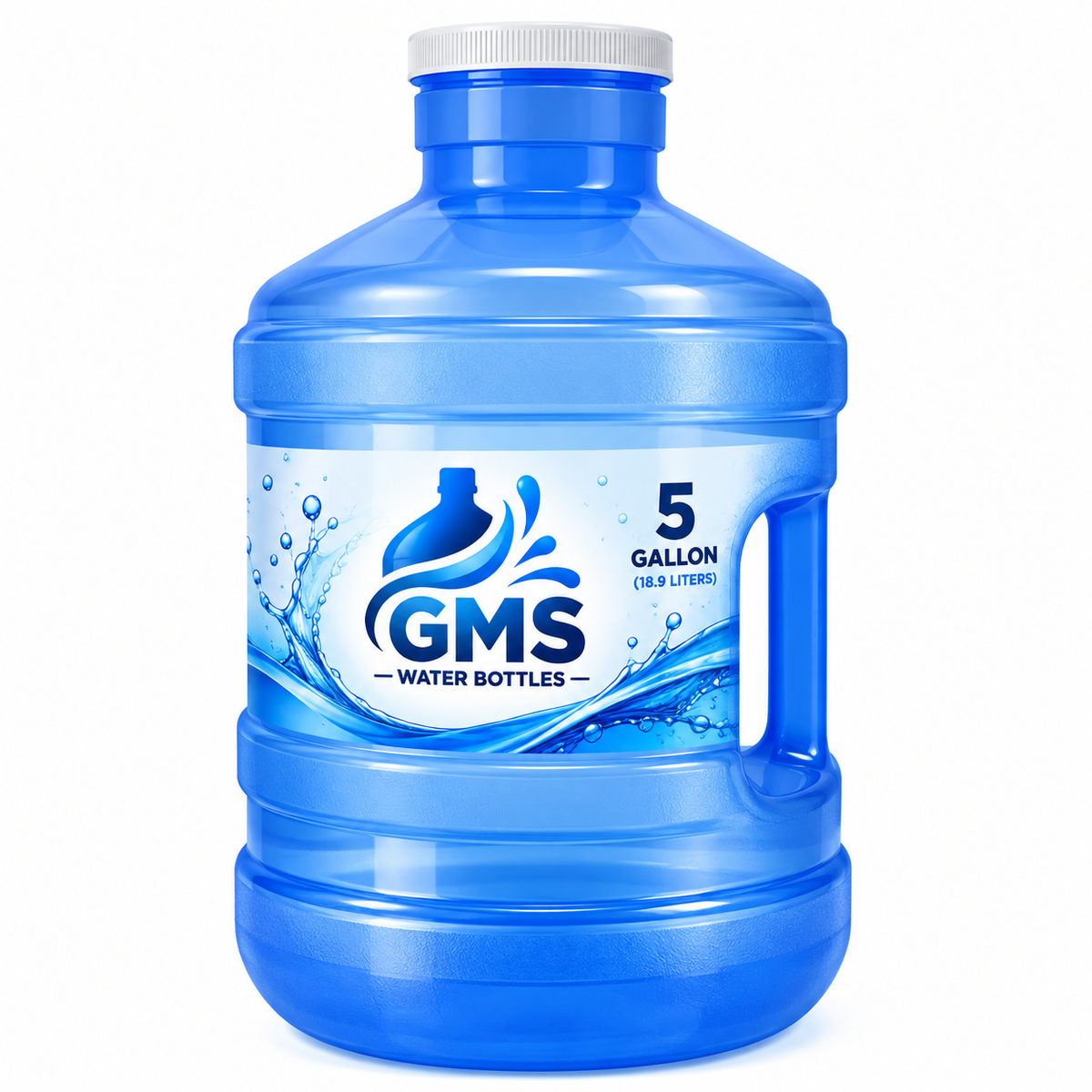 GMS Water Bottles 5 Gallon BPA-Free Reusable Water Jug with Handle & Screw Cap