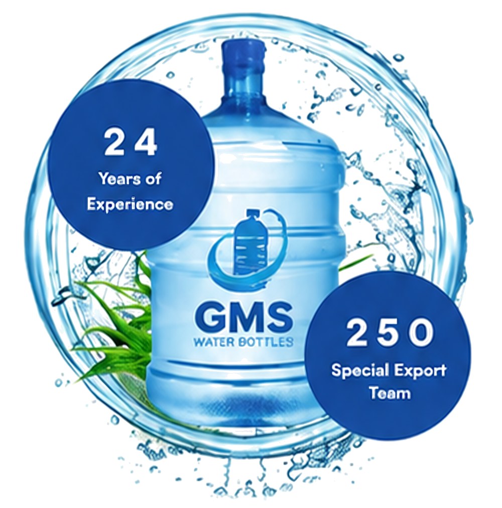 GMS Water Bottles 19 liter water bottle with water splash